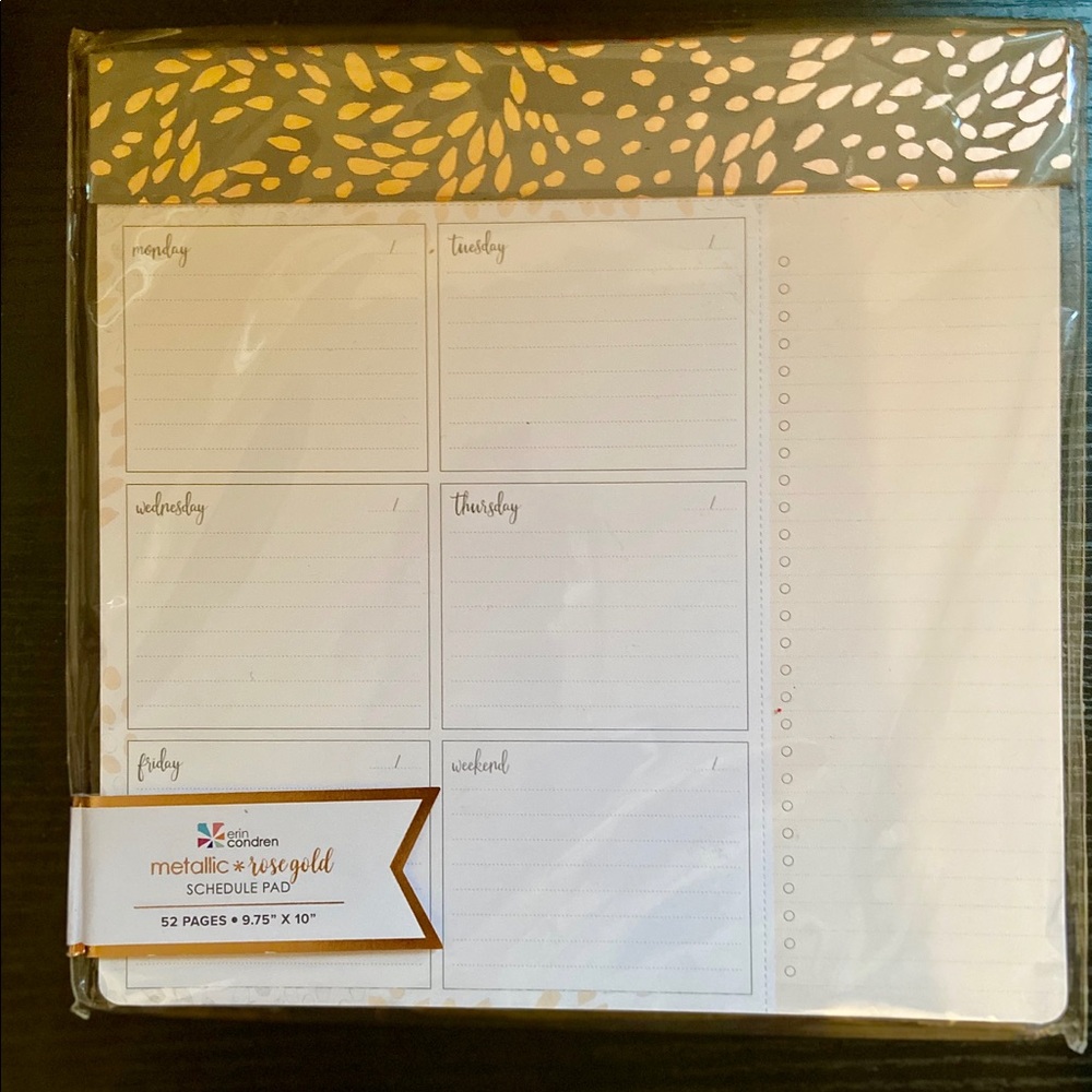 Erin Condren Metallic Rose Gold Schedule Pad